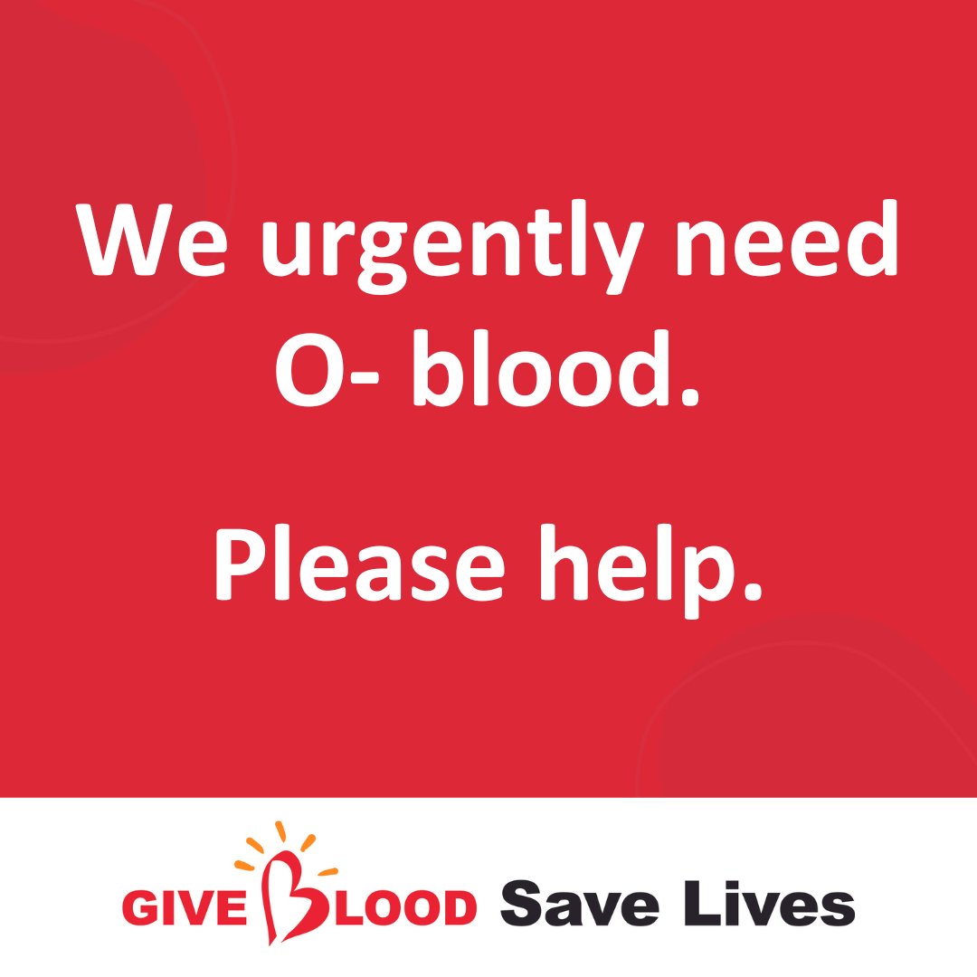 ⚠️️We urgently need O Negative blood donations today, tomorrow and next week. 🙏Please help🙏 Walk-in or book now on bit.ly/GiveBloodNI 🩸❤️ #giveblood #blooddonation #lifesaver #northernireland