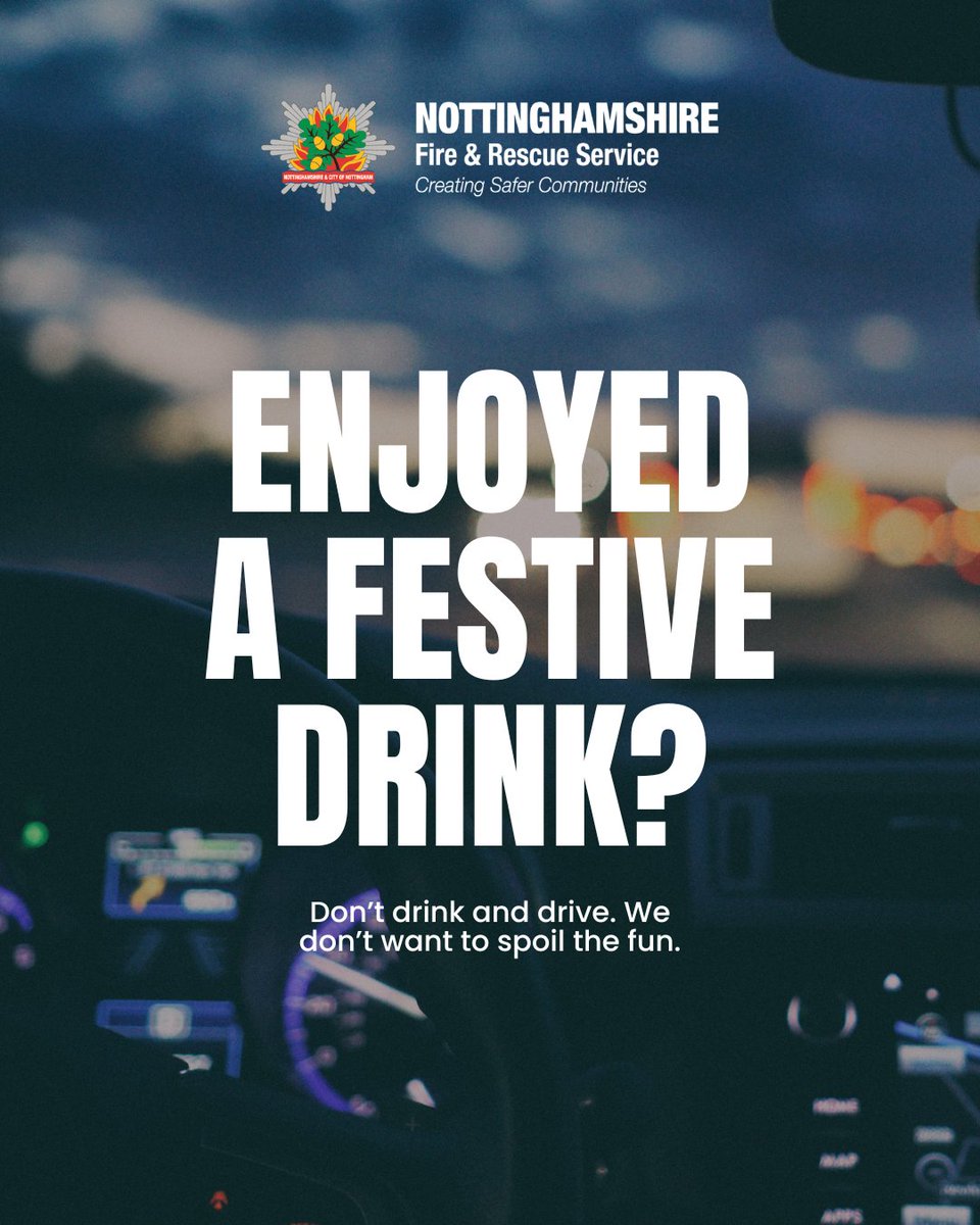 We know some of you will be enjoying a festive tipple 🍻🥂 Always call on a friend, taxi or walk to get back. We don't want to gatecrash on your celebrations 🚒