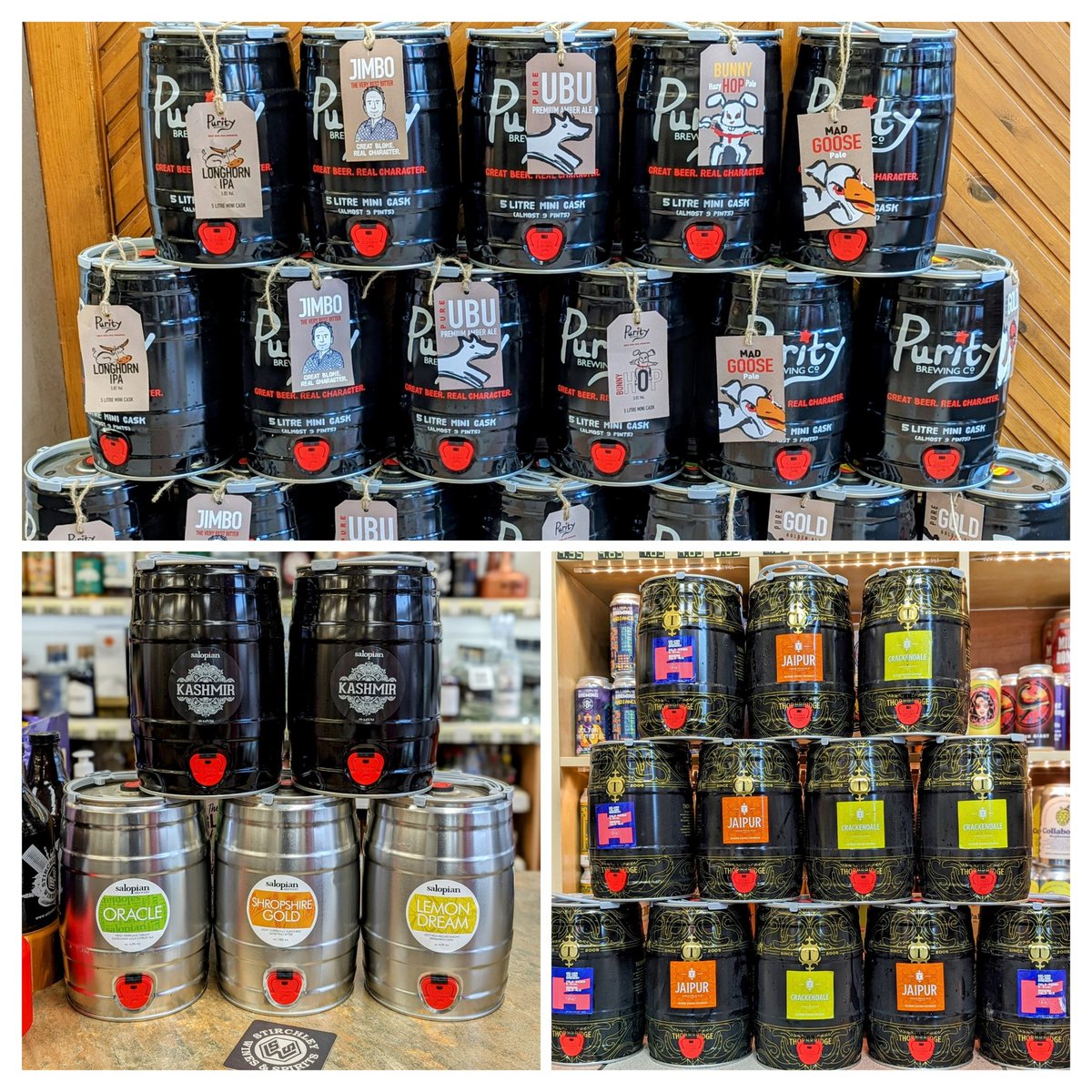 Now's the time to pick up your mini keg in time for the festive season!

Plenty to choose from including beers from @thornbridge @PurityBrewingCo @SalopianBrewery and @KelhamBrewery.

Be quick, they won't be around for long!

#VivaStirchley #VivaBrum #ShopIndependent #SWSXmas🎄