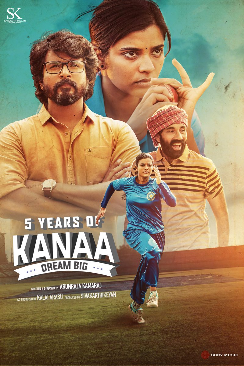 #5YearsofKanaa ❤️‍🔥 Reminiscing 5 Years of the blockbuster #Kanaa! 🏏 ➡️ SMI.lnk.to/Kanaa @Siva_Kartikeyan @KalaiArasu_ @Arunrajakamaraj #Sathyaraj @SKProdOffl @aishu_dil @Darshan_Offl @dhibuofficial