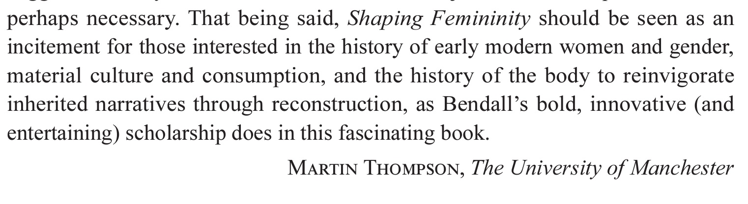 Sarah Bendall on X: Another great review for Shaping Femininity