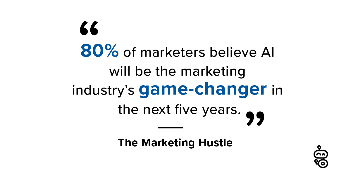 Roboticmarketer's tweet image. “80% of marketers believe AI will be the marketing industry’s   game-changer in the next five years.”  
 – The Marketing Hustle.

Tap into AI’s potential with #RoboticMarketer today.
#AIinMarketing #RoboticMarketer #FutureofMarketing #GrowthStrategy