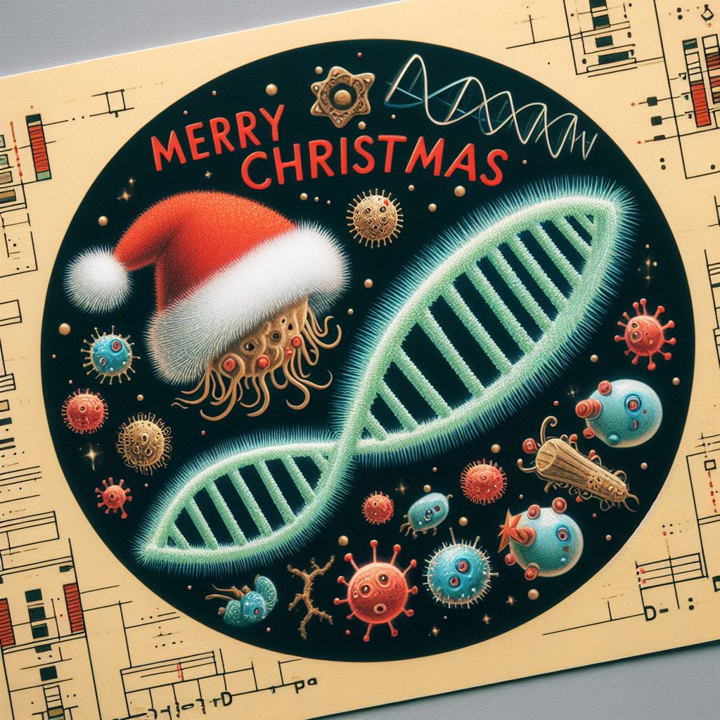 🎄✨ Wishing you a Merry Christmas and a Happy New Year from all of us at the @CEMAarhus! May your holidays be filled with joy and recharging. Here's to a wonderful festive season and an electrifying year ahead! 🌟🔬 #HappyHolidays #NewYear #Electromicrobiology'