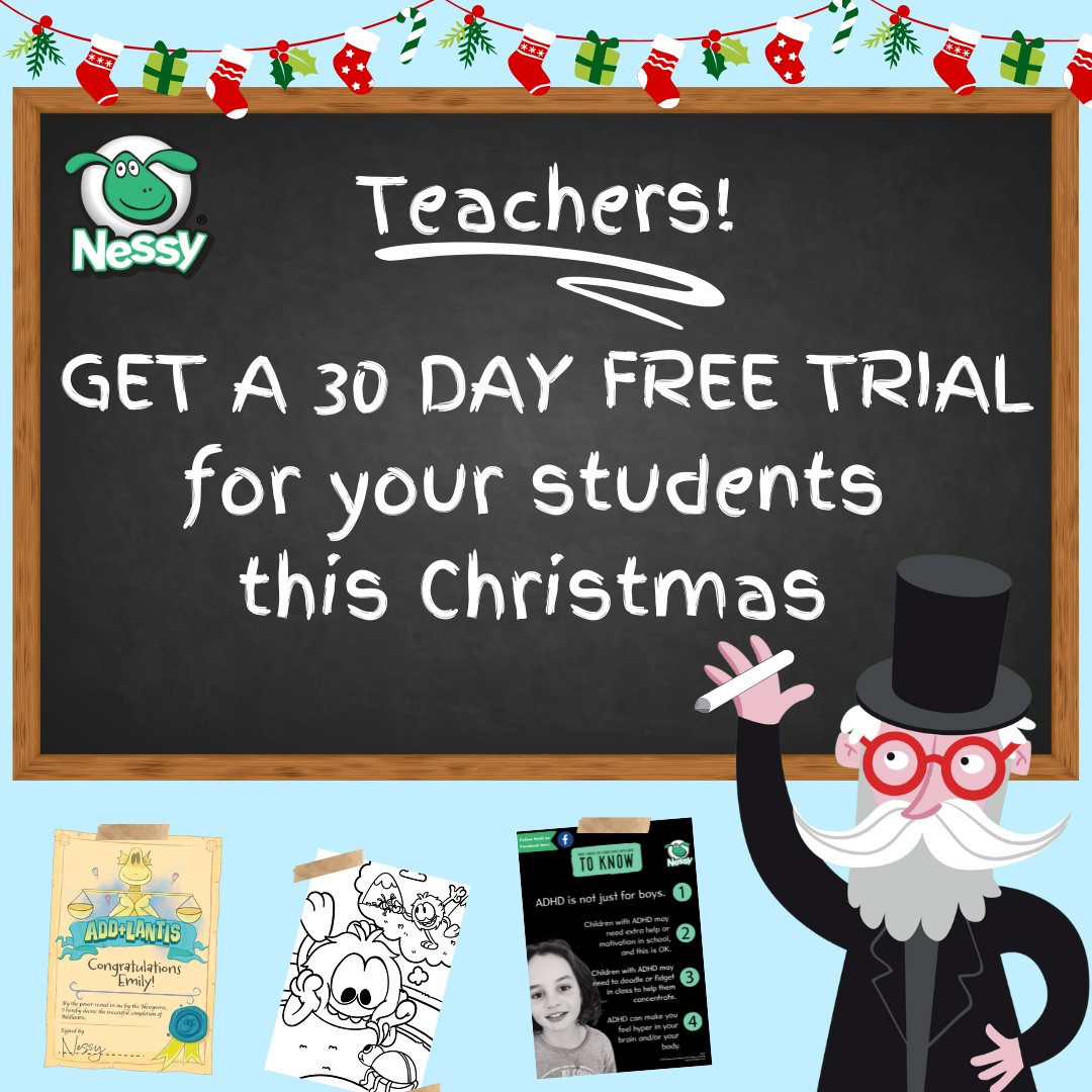 Teachers, you can set up a free Nessy account (no credit card 💳 required) share your account with your students to do at home. Keep them learning over the holidays. Give your students a gift that keeps on giving! No obligation, 1 month free.