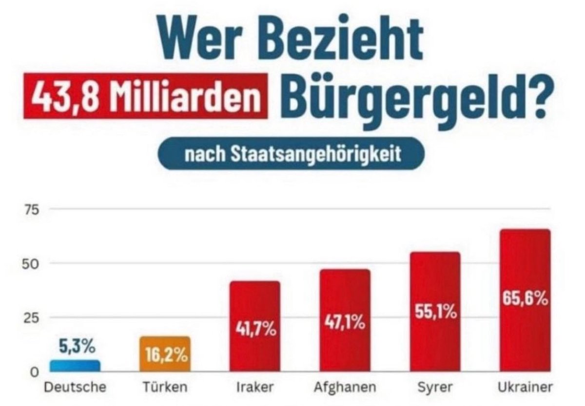 Entspricht es nicht der Tatsache wenn man Bürgergeld in Migrantengeld umbenennt?

#RemigrationsOffensiveJETZT #Remigration #NoWay #RefugeesNotWelcome