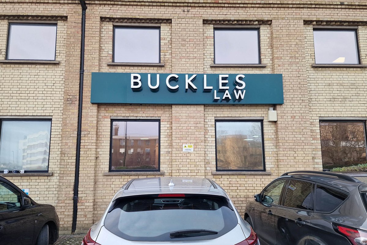 Freshly installed: Illuminated sign for Buckles Law #signagesolutions #outdoorsignage #rebranding