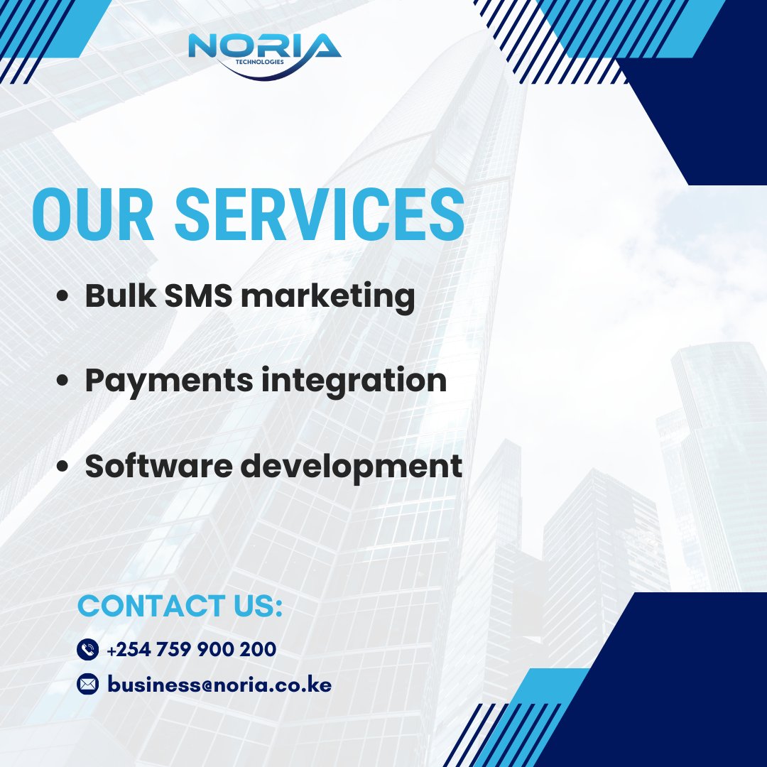 At Noria, #wecare about your business success.

#bulksms #paymentsintegration #softwaredevelopment