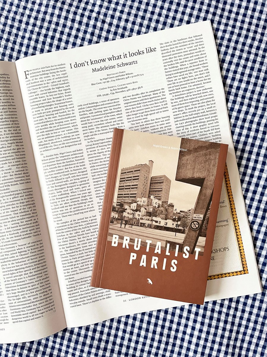 The wonderful BRUTALIST PARIS has been featured in @LRB! We're thrilled to see this fabulous review on this unique and thoroughly researched guide to Parisian brutalist architecture from @bluecrowmedia 💙