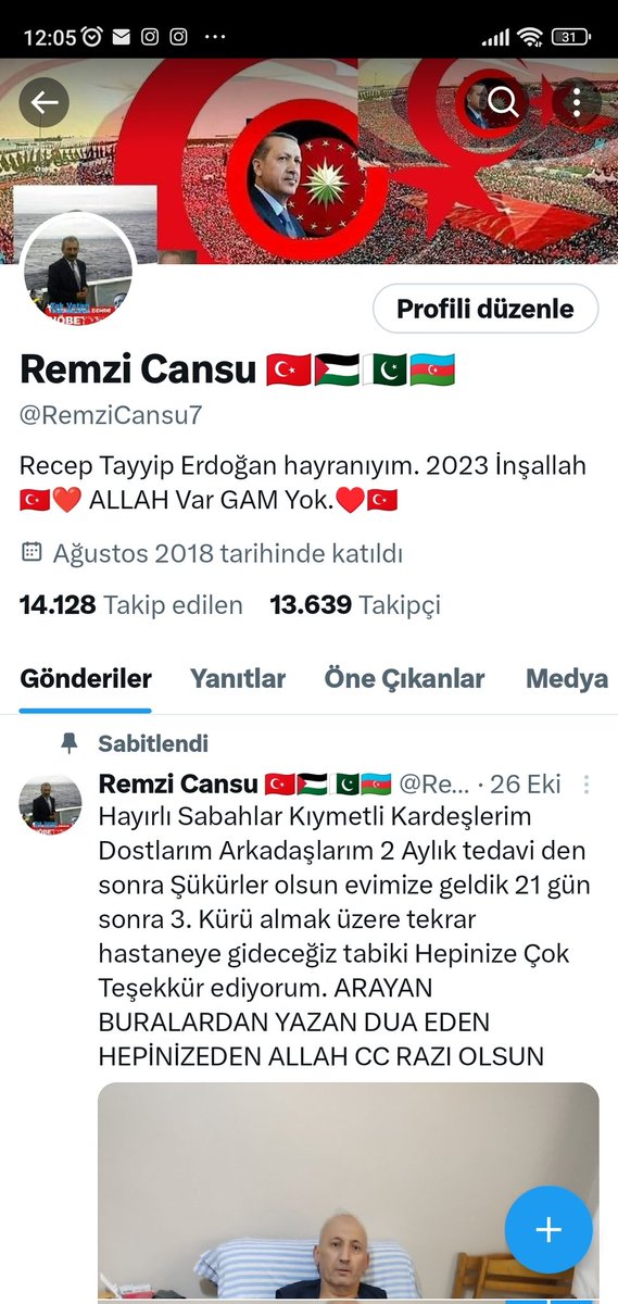 Kıymetli Dostlarım 21 11 2023 itibariyle Twitter yada yeni adıyla X Tamamen kapatıyorum Hakkımızı helal edin ve Tedavim Devam ediyor Uğraşamıyorum... Twitter yada yeni adıyla X Bugün itibariyle hayatımda yok kesinlikle kullanmıyacağım. ALLAH'A EMANET OLUN.