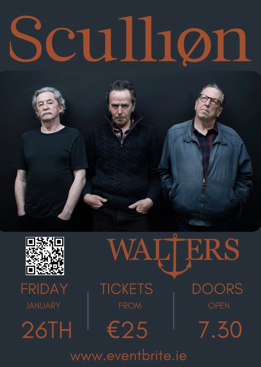 Scullion are looking forward to playing in Walters in Dún Laoghaire in the New Year ⚓️

Tickets on sale now: bit.ly/487u5Vl
