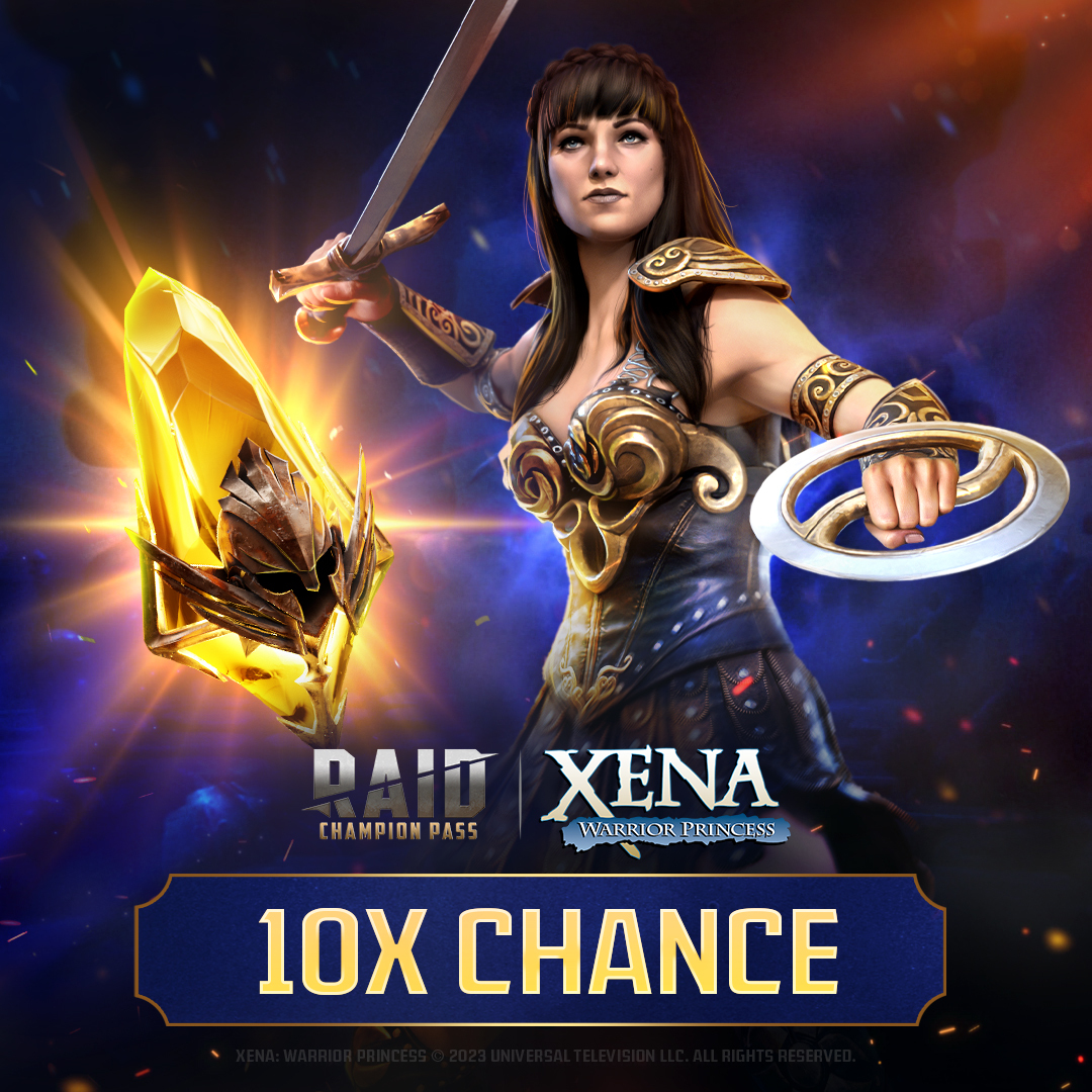 From Thursday, December 21, to Friday, December 22, we're giving you 10x the chance of summoning Xena: Warrior Princess from Sacred Shards. Don't miss out on this chance to add a Legendary Barbarians Champion to your Collection!