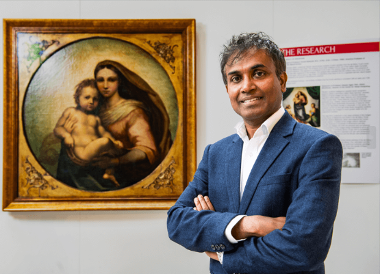 Prof. Hassan Ugail, @UniofBradford used AI for deep analysis on Madonna della Rosa, revealing that although most of the painting is by Raphael, the face of Joseph is most likely not his work. @ugail Find out more: bit.ly/48vFK01 (2/2) #TeamBradford