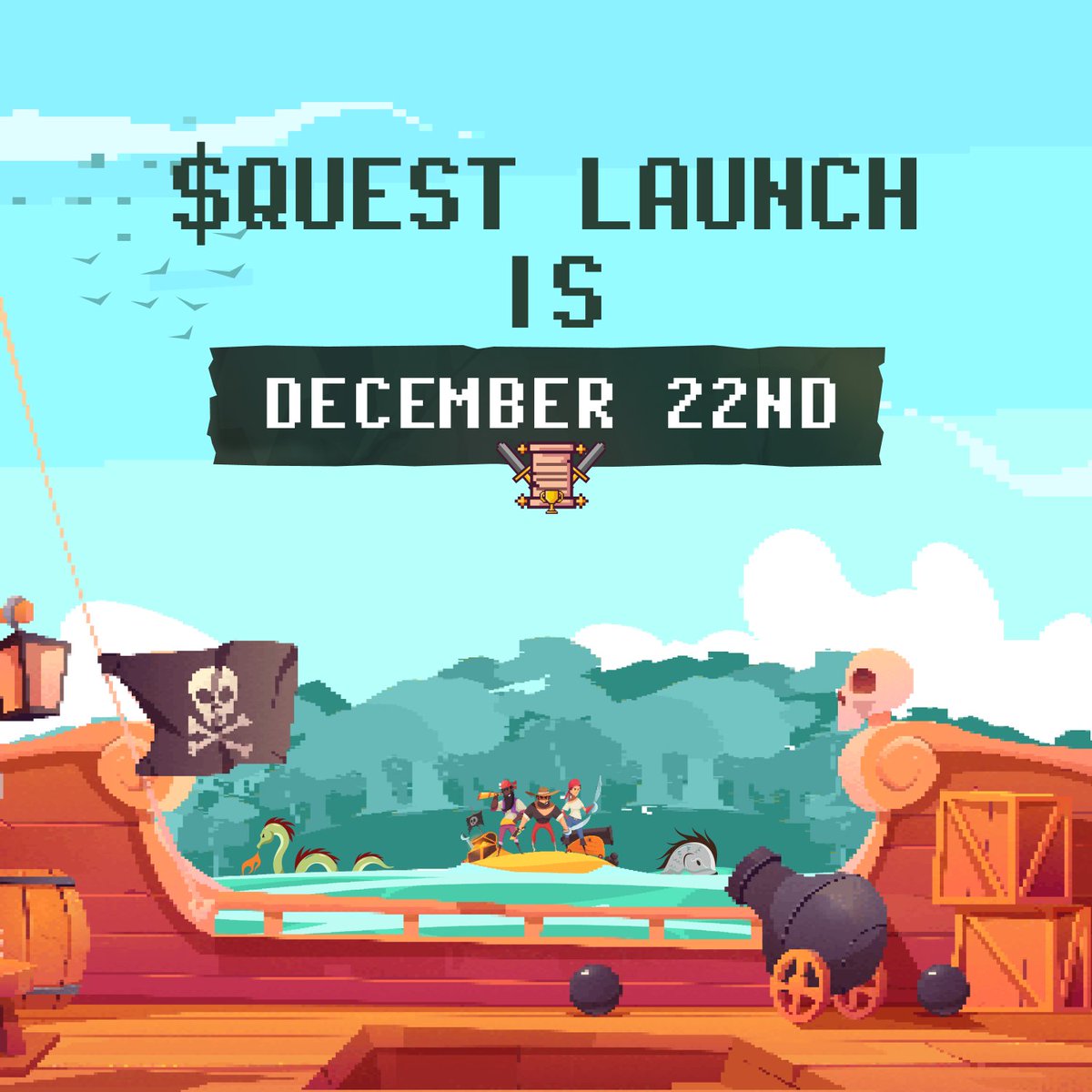 🚢 $QUEST launch details:

🗓️ December 22nd
⏰ 2-4pm EST

See you there mateys!
