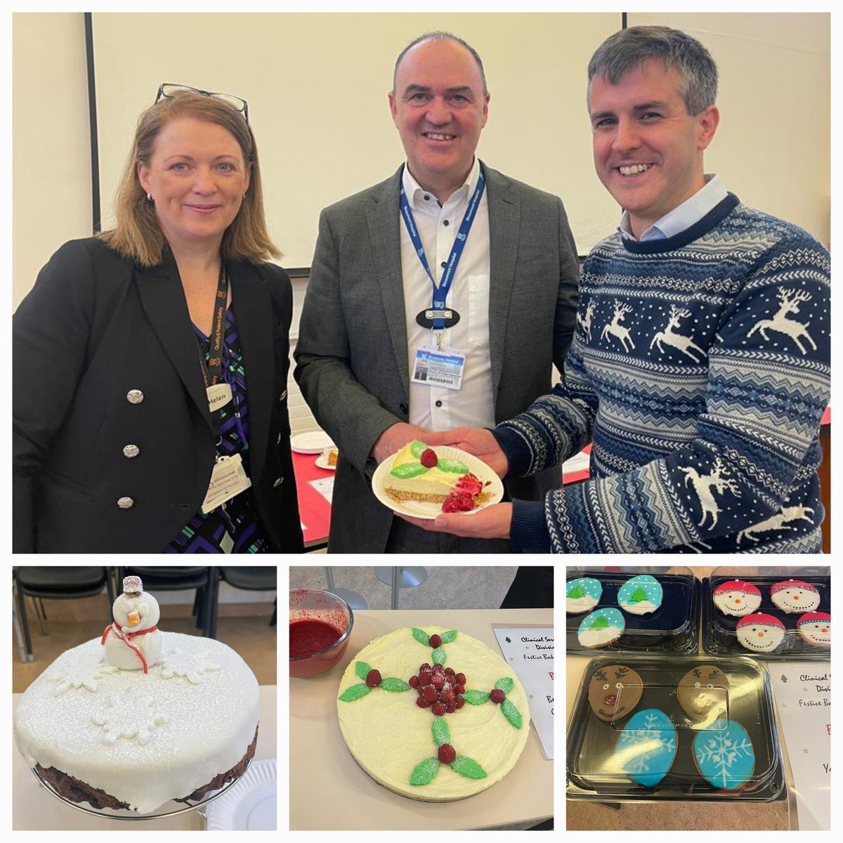 Eningineers & Physicists have many skills, but yesterday, 3 of our team showed their mastery of baking festive treats! Well done, Brian, David, Emma & all clinical services division bakers @Beaumont_Dublin 
@BeaumontDiet @OtBeaumont @socworkbeaumont @Beaumont_SLT @BHPhysioCPD
