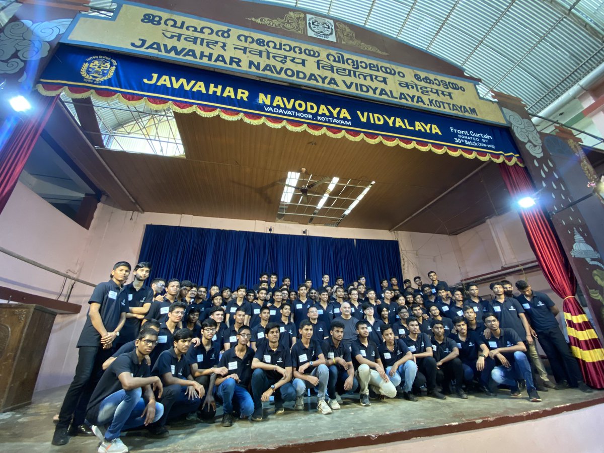 MohnishPabrai's tweet photo. A fun day with the Dakshana Scholars at JNV Kottayam in Kerala. These 90 kids will take the IIT Entrance Exam in 2025. @JnvKottayam @NavodayaSamiti @iitbombay @DakshanaIndia https://t.co/jLN4vdG8Gj