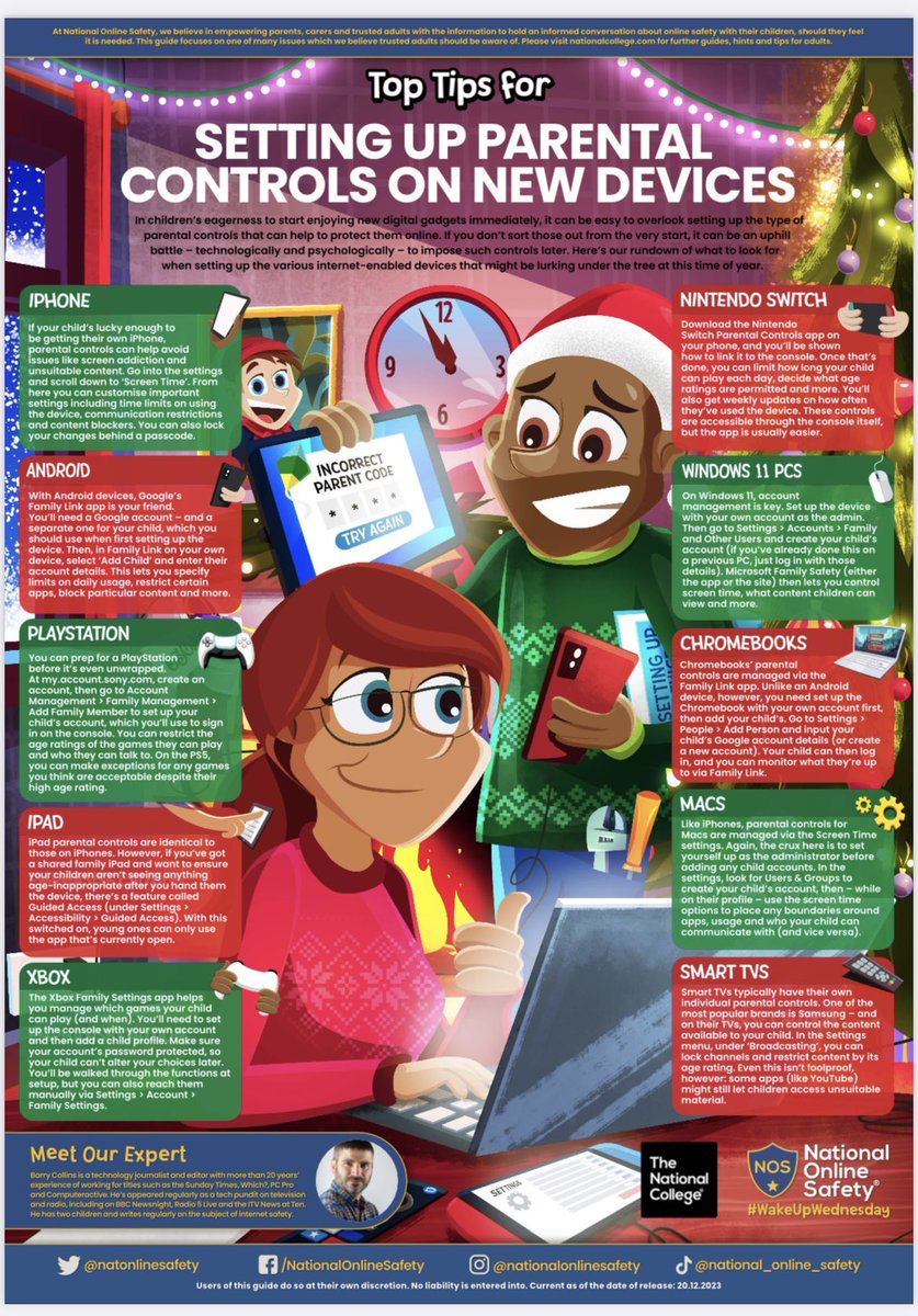 It is important to keep our children safe online - here are some useful tips and support that could help over the Christmas period. #keepingchildrensafe #OnlineSafety #computing