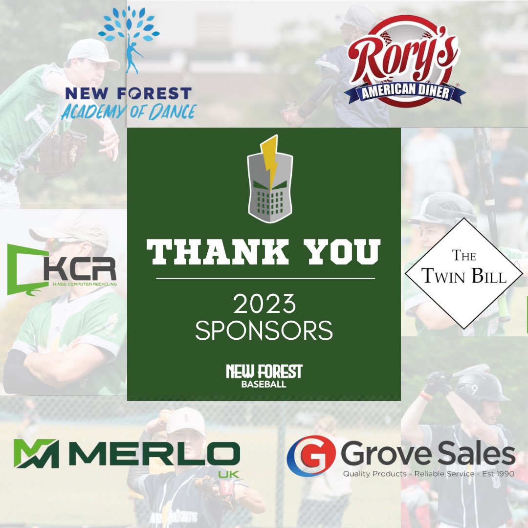 As we reach the end of a phenomenal year, thank you to all of our 2023 sponsors! Your contributions made a huge impact on our successes as a club 💚⚾️ If you or your business are interested in sponsoring New Forest Baseball in 2024 - please DM or e-mail us! 🙌⚔️⚡️