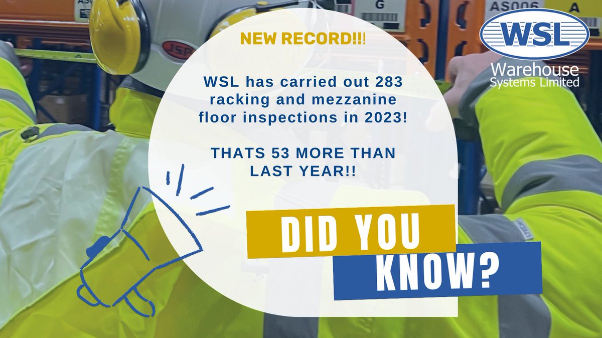 Many of these included #rackinginspection #training for #warehouseoperatives too! Well done to our #rackinginspectors, #trainingconductors and coordinator, Jo! That's 283 #warehouses enjoying #safety assurance in 2023! #warehousesafety #mezzaninefloor #palletracking