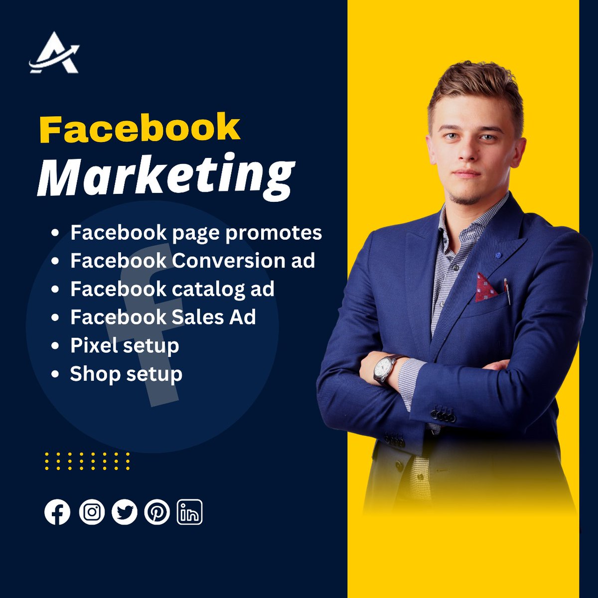 🔥🔥We Provide those type of Facebook Marketing Services 👇
✅Facebook Page Promotion
✅Facebook Conversion Ad
✅Facebook Catalog Ad
✅Facebook Sales Ad
✅Pixel Setup
✅Shop Setup
Your satisfaction is our priority🥰🥰
#facebookmarketing  #facebooksalesads #facebookpixelsetup