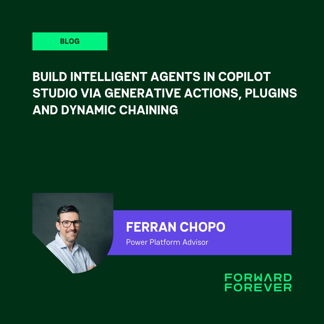Forward Forever (@forward4ever) on Twitter photo Are you interested in building custom #copilots with #CopilotStudio using most recent features like dynamic chaining, plugins and generative actions? Don't miss this article by <a href="/fchopo/">Ferran Chopo</a> on how to use them forwardforever.com/build-intellig⊠Are you interested in building custom #copilots with #CopilotStudio using most recent features like dynamic chaining, plugins and generative actions? Don't miss this article by <a href="/fchopo/">Ferran Chopo</a> on how to use them forwardforever.com/build-intelligâŠ