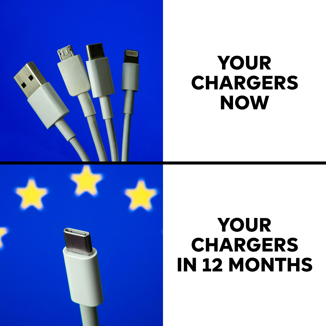 From 28 December 2024 all mobile phones, tablets and cameras sold in the EU will be equipped with a standard USB Type-C charging port, making it easier for you and better for the environment. Read more 👉 europa.eu/!xn9qrx