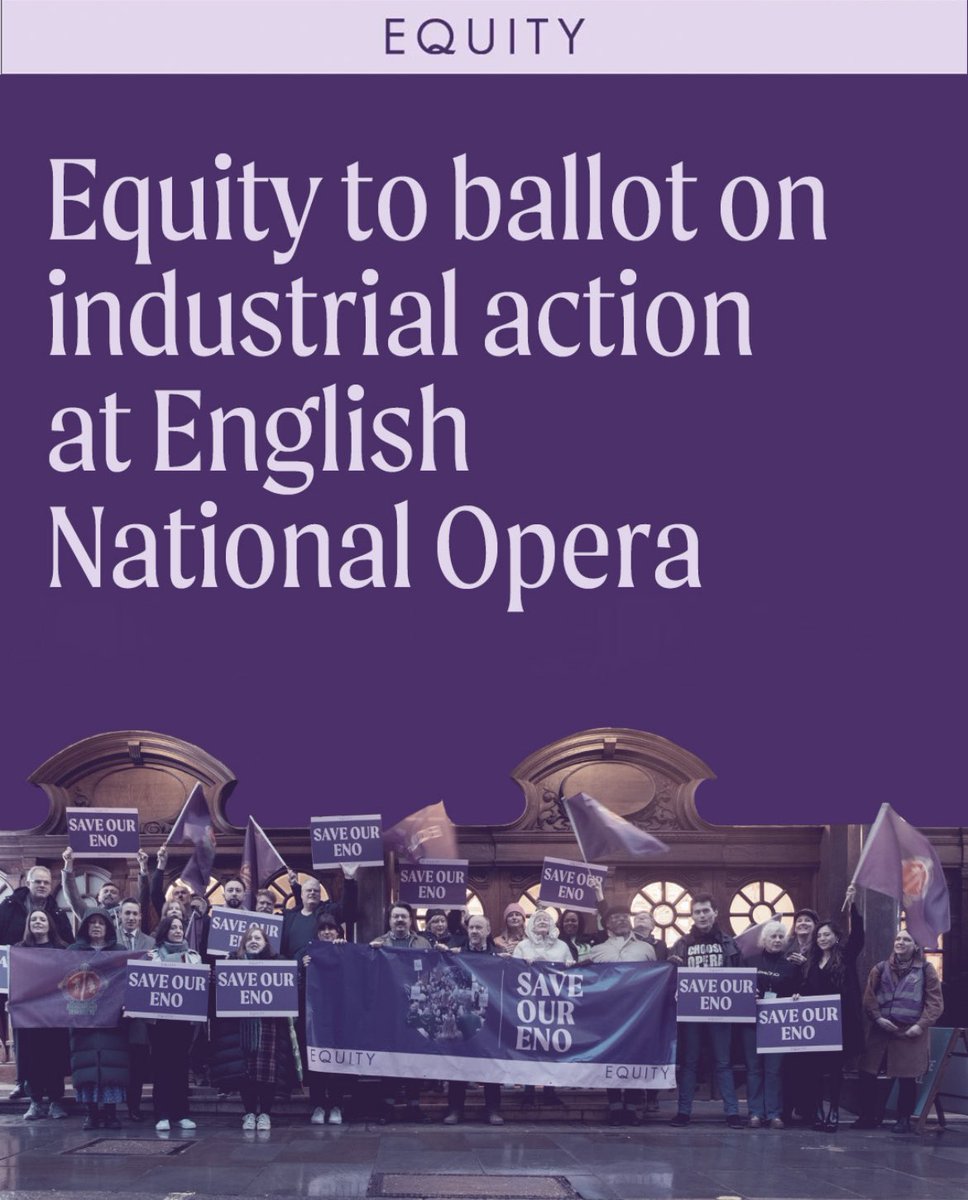 BREAKING: Equity to ballot members in the @E_N_O chorus on industrial action. Our members cannot accept changes that would slash salaries by 40% Ballot opens on 4 January. Read the full story: tinyurl.com/85zzmenw