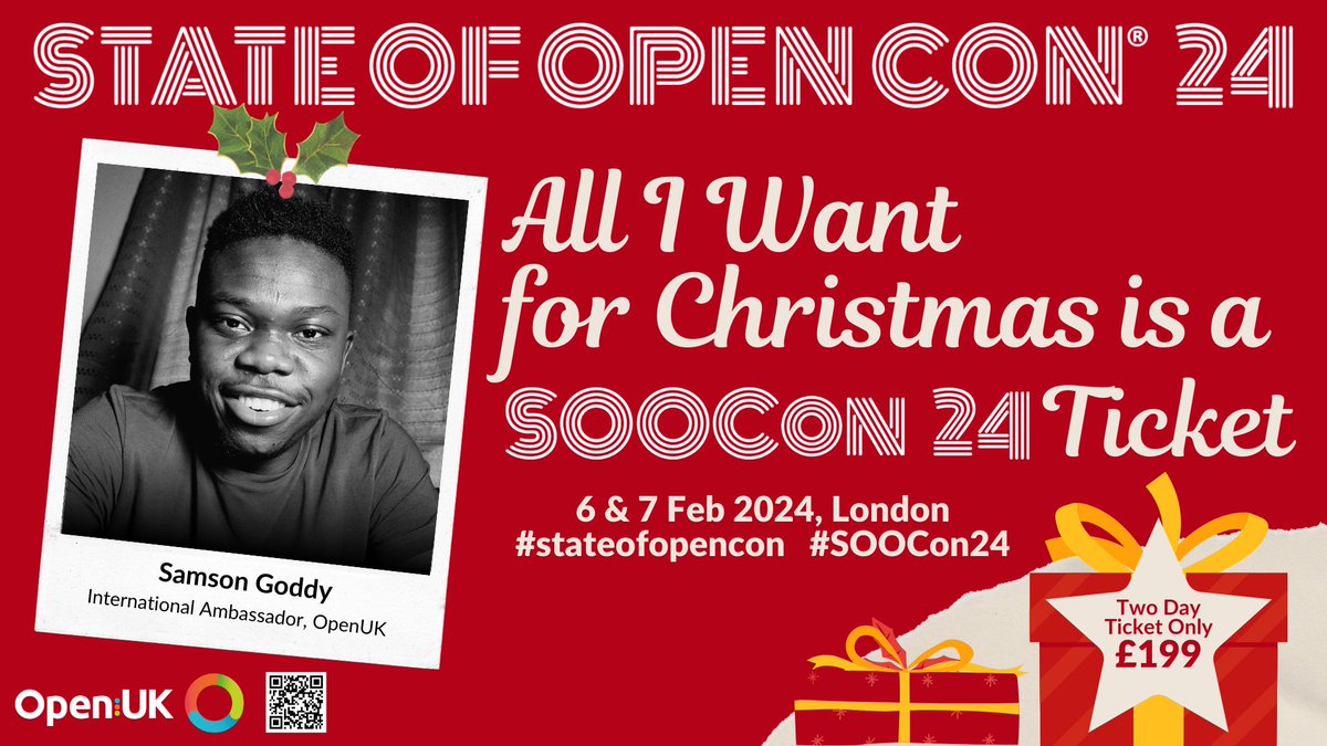 The State of Open Con(@openuk_uk) is one of my favorite conferences. Get your tickets for the bargain £199 for two days. In the Community, Student and Unemployed? Free tickets are available by contacting admin@openuk.uk for a code. See you all in London stateofopencon.com…