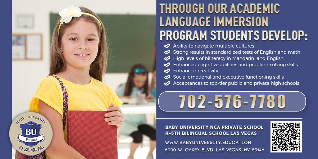 Let your kids join our Baby University Las Vegas for a transformative educational experience where language immersion opens doors to global opportunities.

#LanguageImmersion #AcademicExcellence #BilingualProficiency #CognitiveDevelopment #ProblemSolvingSkills