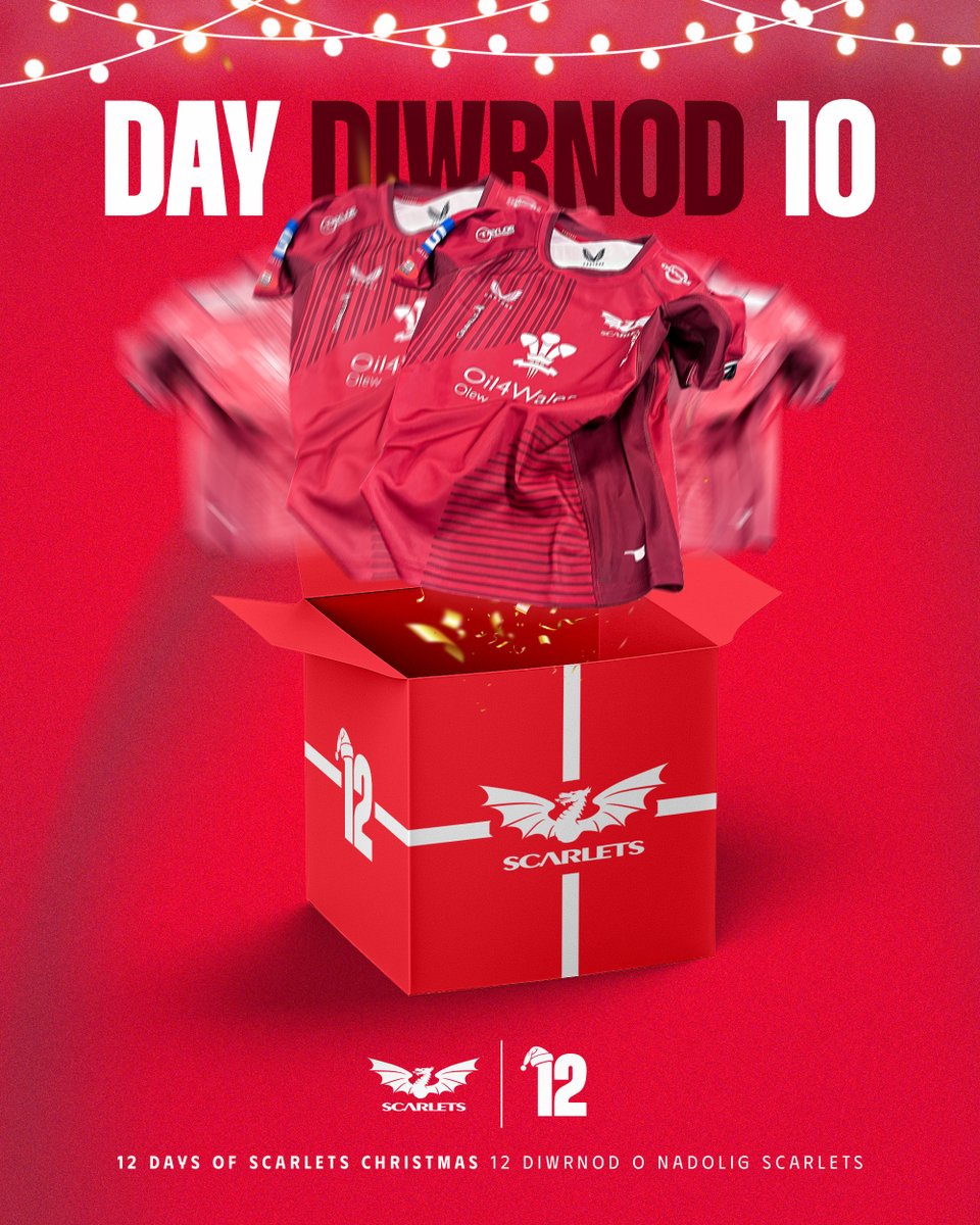 Celebrate the 12 Days of Scarlets Christmas 🎅

Day 10 - We’re giving away a Scarlets 23/24 home shirt!

Enter by liking and sharing this post.

Cyfle i ennill crys cartref 23/24 y Scarlets!

Hoffwch a rhannwch y post yma am gyfle i ennill!

Pob lwc 🤞