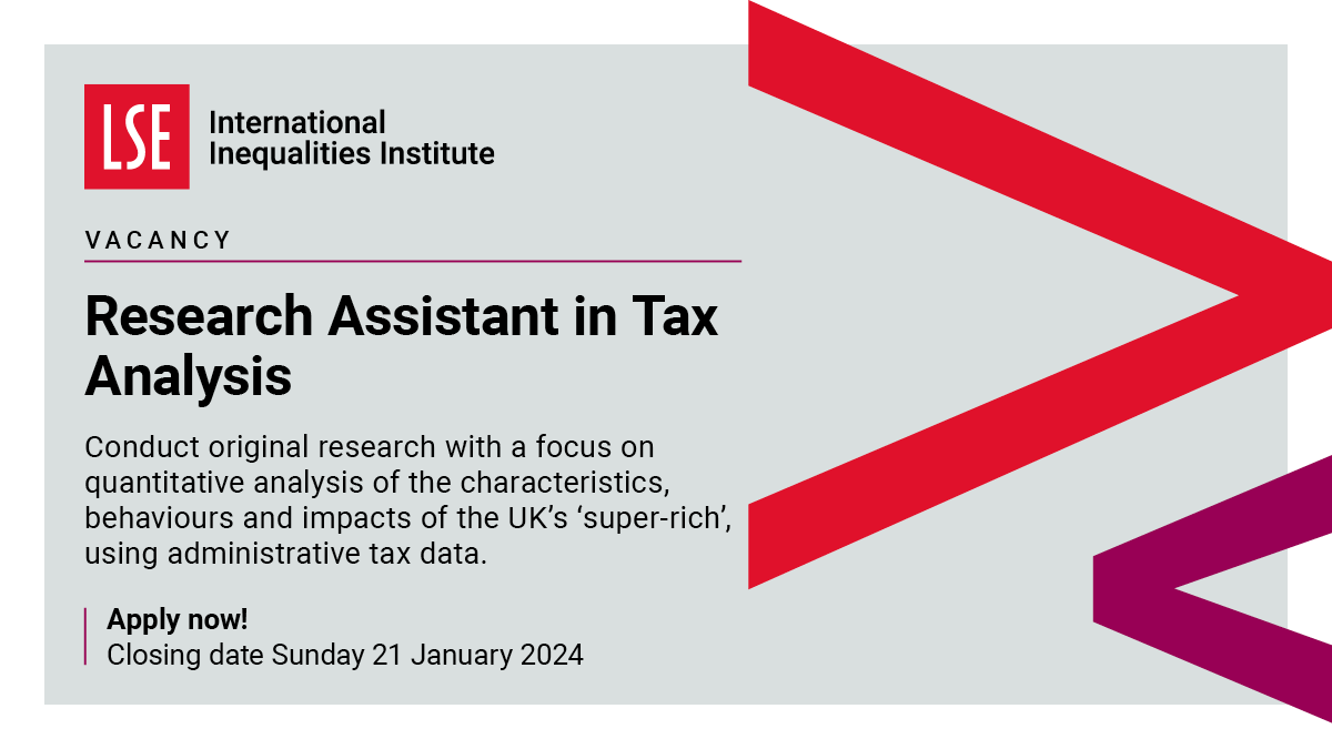 🚨 Exciting opportunity alert! We're looking for a Research Assistant in Tax Analysis to join our vibrant team at the III! ⏰ Deadline: 21/01/24 👇 Apply today and be a part of groundbreaking research! ow.ly/TlbC50QkyCl