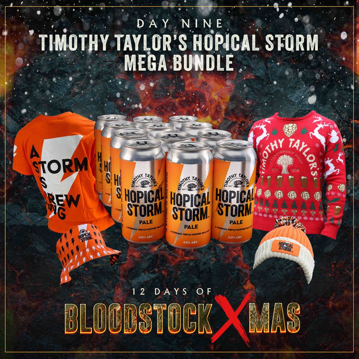 🎅ON THE NINETH DAY OF CHRISTMAS BLOODSTOCK GAVE TO ME 🎁… A @timothytaylors Hopical Storm Mega Bundle ⚡️ To be in with a chance of winning head over to our Facebook or Instagram