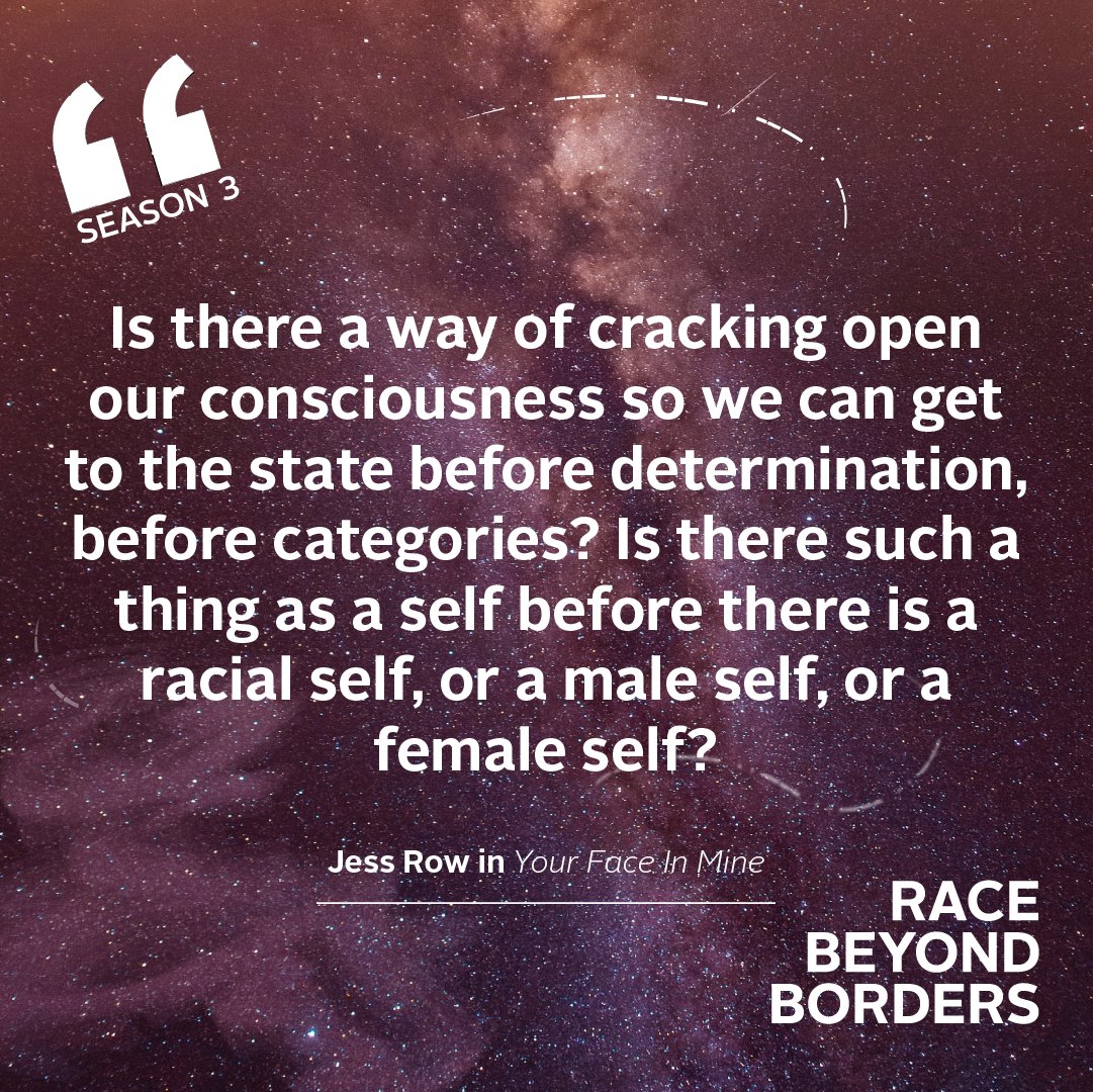 “Is there such a thing as a self before a racial self?” Jess Row writes in his book “Your Face In Mine.” Listen to our season 3 finale to explore what this might mean for the future of race. linktr.ee/RaceBeyondBord…