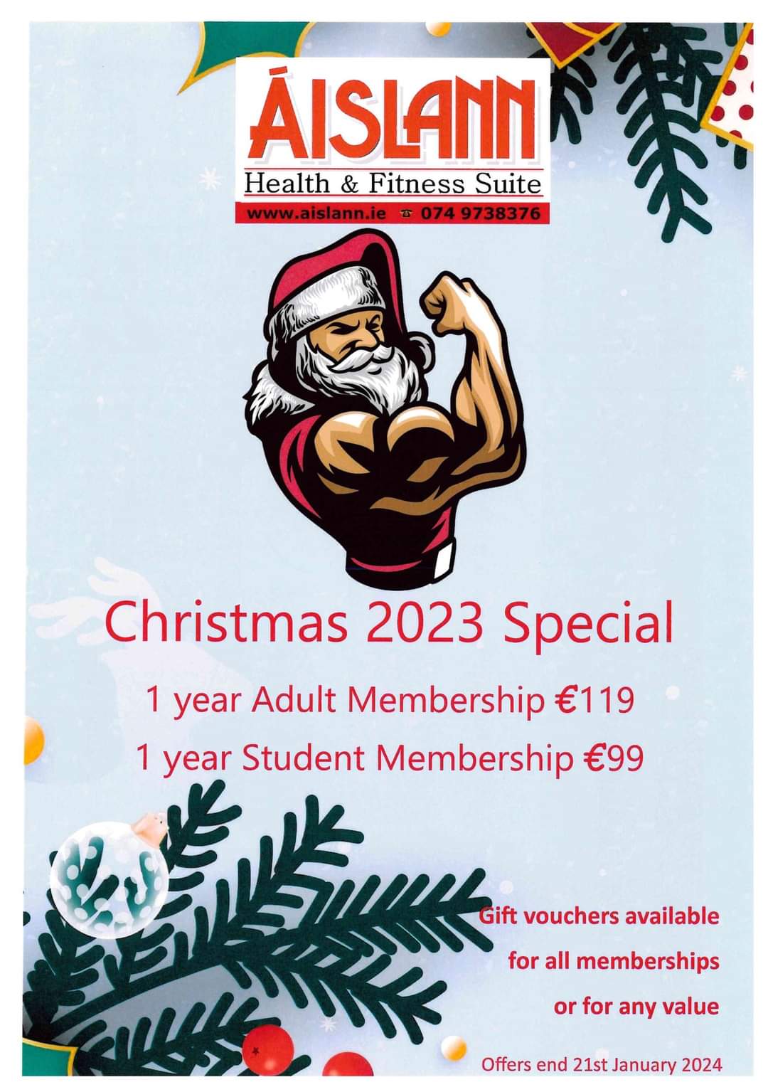 Christmas Gym Membership Gift Voucher Template