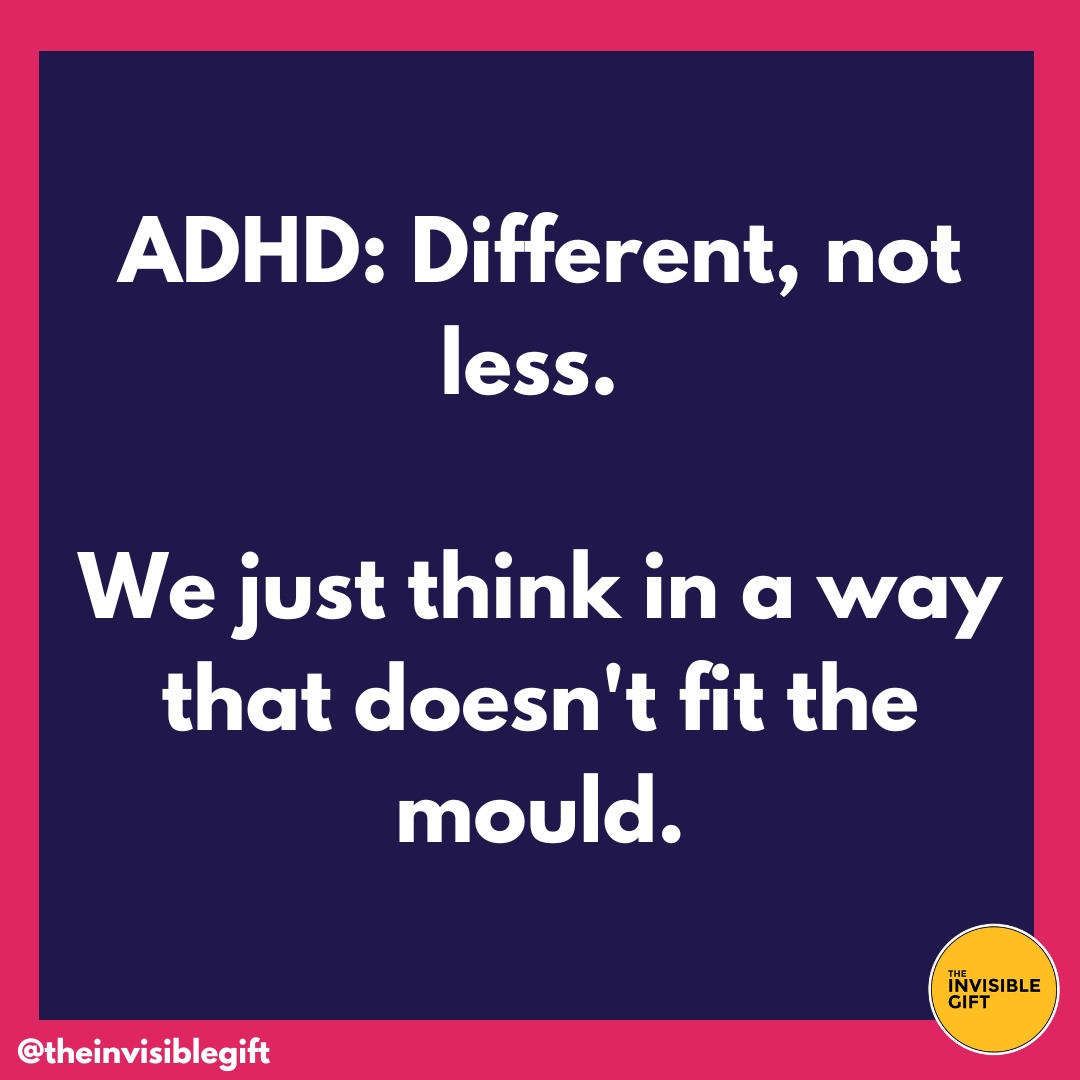 ADHD is not a flaw; it's a unique perspective. It's not 'less'; it's different. 🧠⁠

 #ADHDStrengths #Neurodiversity #DifferentNotLess #CelebrateUniqueness