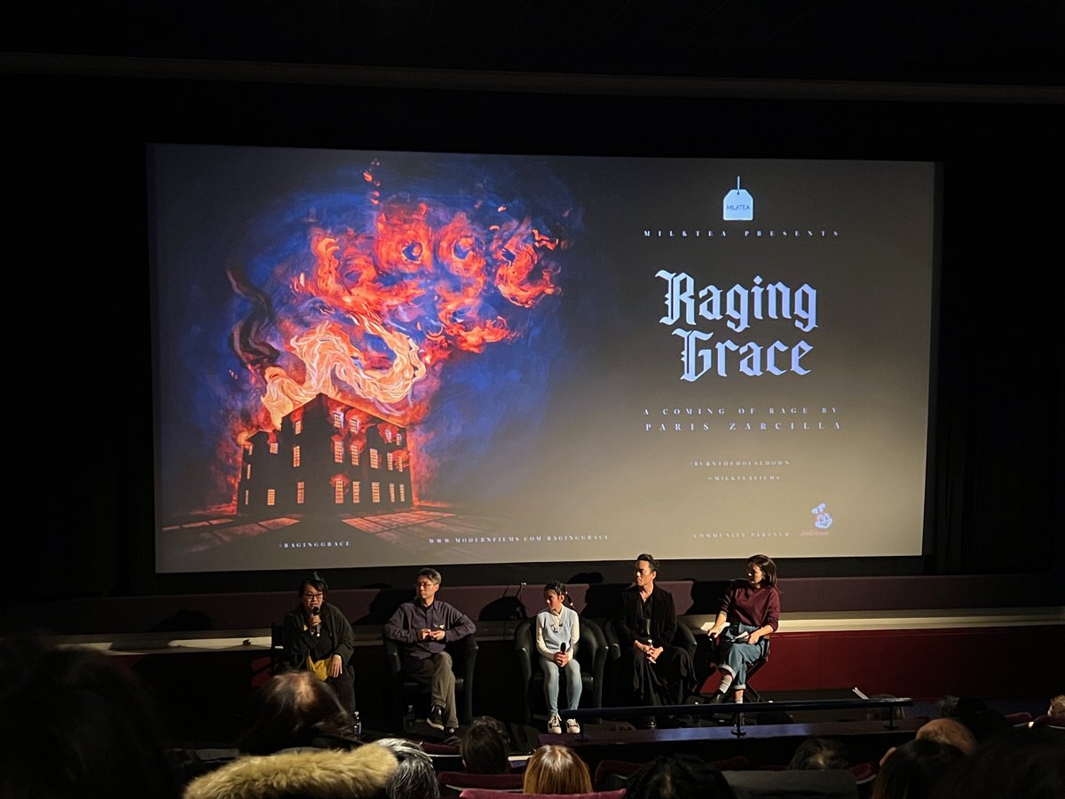 The indomitable producer @cheevil speaking after a @wearemilktea community screening of the incredible, must-see Raging Grace by @ParisZarcilla. UK release 29 Dec - support #BESEA film makers and stories that need to be told and heard modernfilms.com/raginggrace