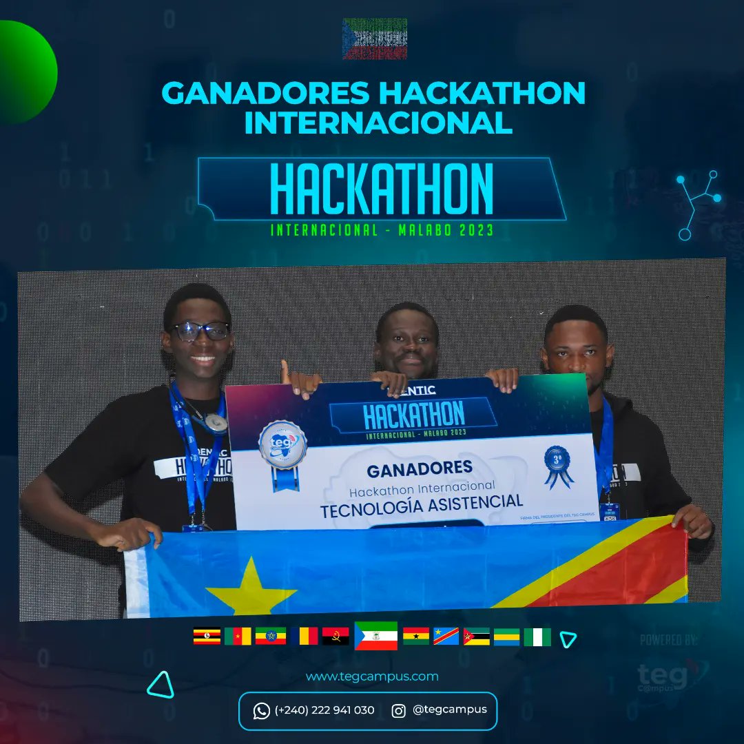 Ganadores del primer y segundo premio del "HACKATHON INTERNACIONAL"