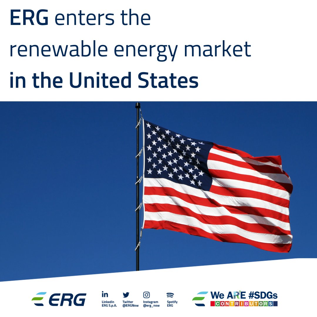 We proudly announce that ERG has entered the renewable energy market in the United States. The Group has signed a strategic partnership with @ApexCleanEnergy for the acquisition of a 317 MW portfolio of wind and solar assets in Iowa and Illinois. This agreement represents the