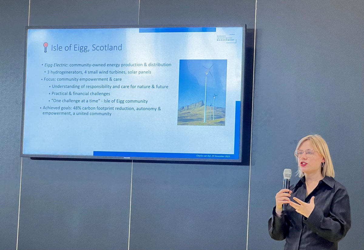 'Yes in my backyard!' Islanders’ guide to a collaborative energy transition - Charlie van Dijl, investment advisor @EnergyInvestMgt, shared her view during @Enlit_Europe in Paris. Info Sustainable Islands Program: youtube.com/playlist?list=… or @LeonPulles #euislands #ce4euislands