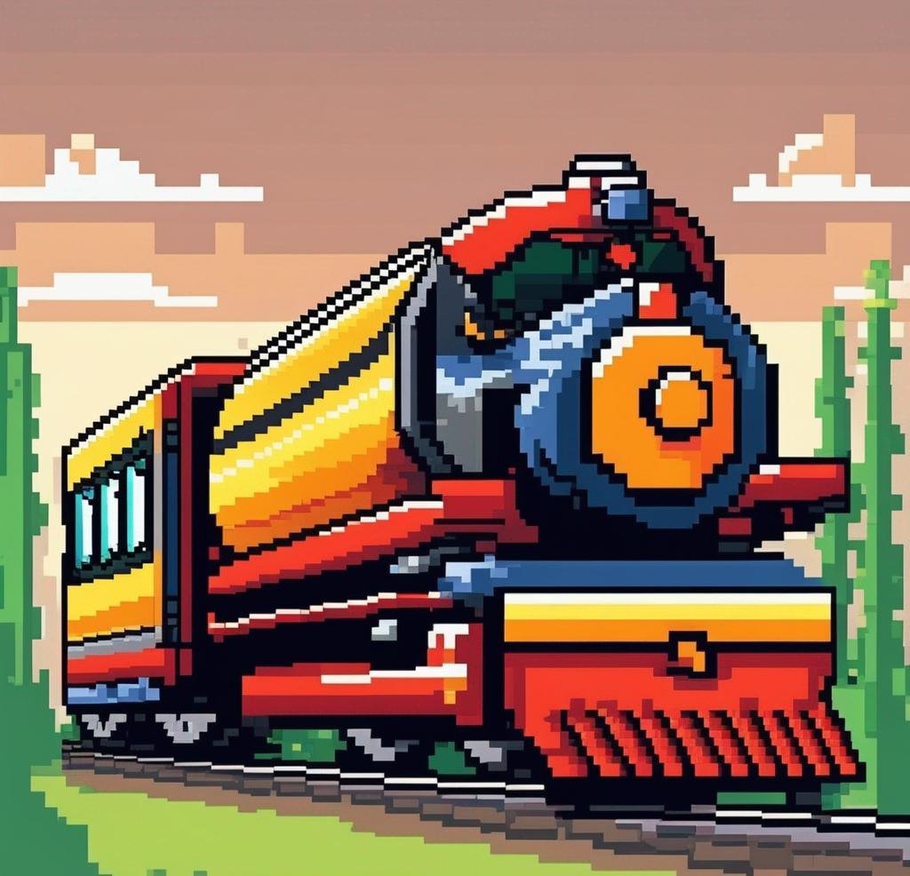 🚂 Pixel Perfection! All aboard the nostalgia express with this charming AI-generated pixel art train. Every pixel tells a story of digital craftsmanship and retro vibes. 🎮🚊 #PixelArt #TrainJourney #DigitalNostalgia #AIart  #digi