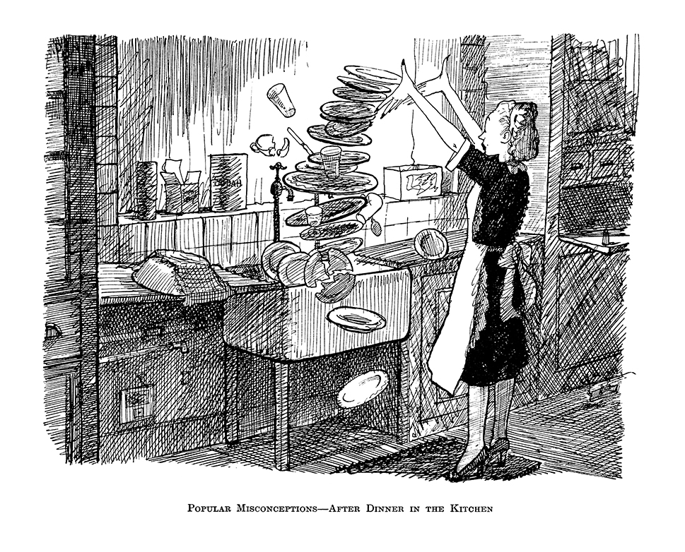#PONT festive fun - from 22March 1939: POPULAR MISCONCEPTIONS - AFTER DINNER IN THE KITCHEN #dinner #washingup #festive #fun