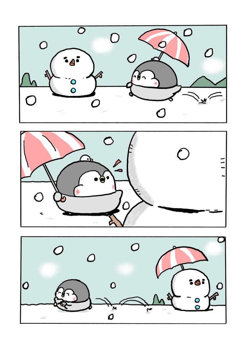 ちゃんぺんと雪だるま 「傘」