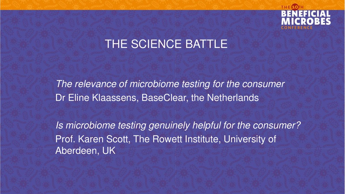 This year’s battle was about "The (non-)sense of commercial #microbiome testing".  The videorecording is now available at beneficialmicrobes2023.org See you again at the 11th Beneficial Microbes Conference in November 2025. Merry Christmas and a happy new year!