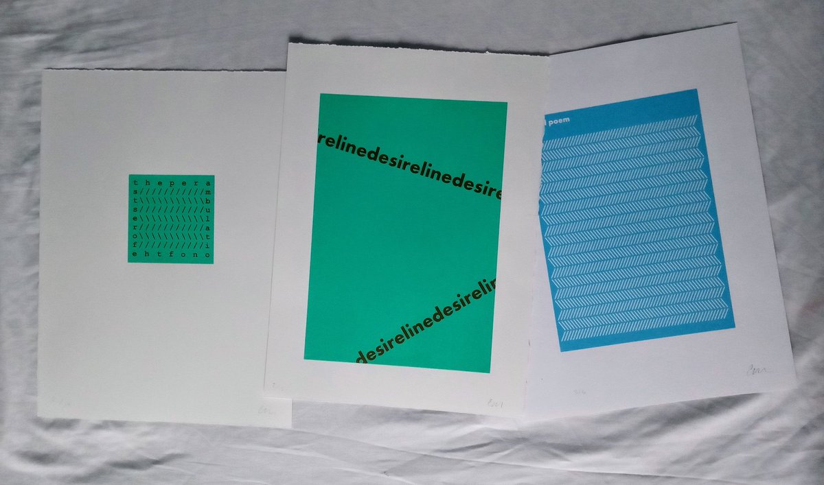 Greg Thomas/Oo Press (@gregchthomas) on Twitter photo Delivering this set of three poem-prints (the perambulation of the forests, desire lines, wind poem) to <a href="/UCLArtLibrary/">UCL Art Librarian / uclartlibrarian.bsky.social</a> 🎄 ❣
Small runs of perambulation & desire lines for sale, DM if interested 👀 Delivering this set of three poem-prints (the perambulation of the forests, desire lines, wind poem) to <a href="/UCLArtLibrary/">UCL Art Librarian / uclartlibrarian.bsky.social</a> 🎄 ❣
Small runs of perambulation & desire lines for sale, DM if interested 👀
