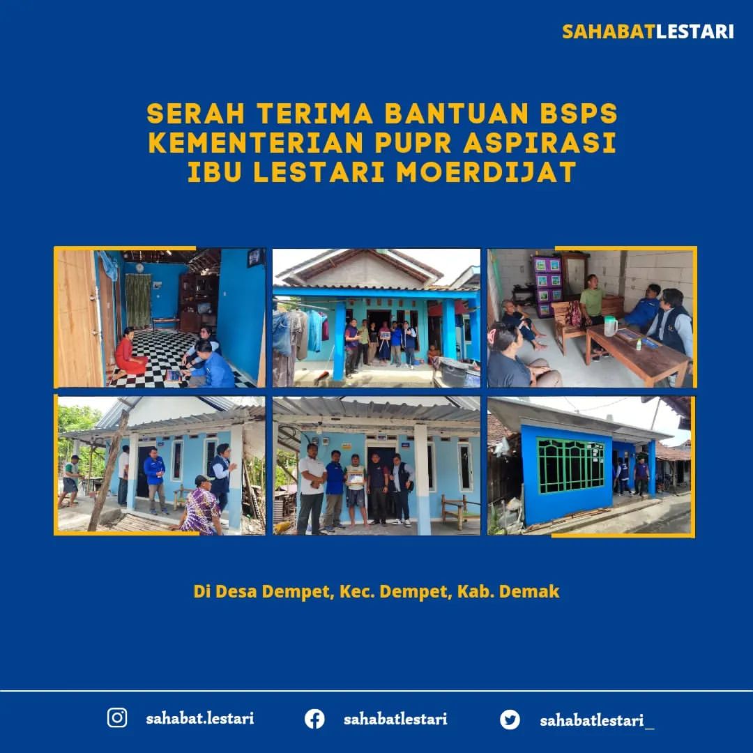 Serah terima bantuan BSPS Kementerian PUPR aspirasi Lestari Moerdijat di Desa Dempet, Kab Demak, sebanyak 3 keluarga menerima bantuan tersebut. #lestarimoerdijat #nasdem #SahabatLestari