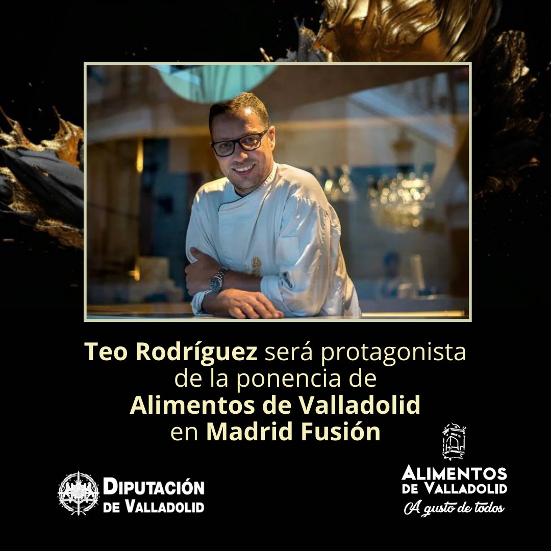 Alimentos de Valladolid tiene el honor de contar con el cocinero Teo Rodríguez como protagonista de la ponencia de Diputación de Valladolid la próxima edición de Madrid Fusión, el 31 de enero a las 11hs. Vamos a hacer algo muy grande... @dip_valladolid @turismo_valladolid_