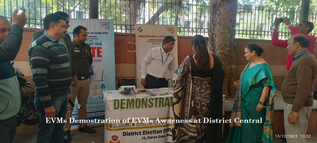 EVMs DEMONSTRATION of EVMs Awareness at District Central