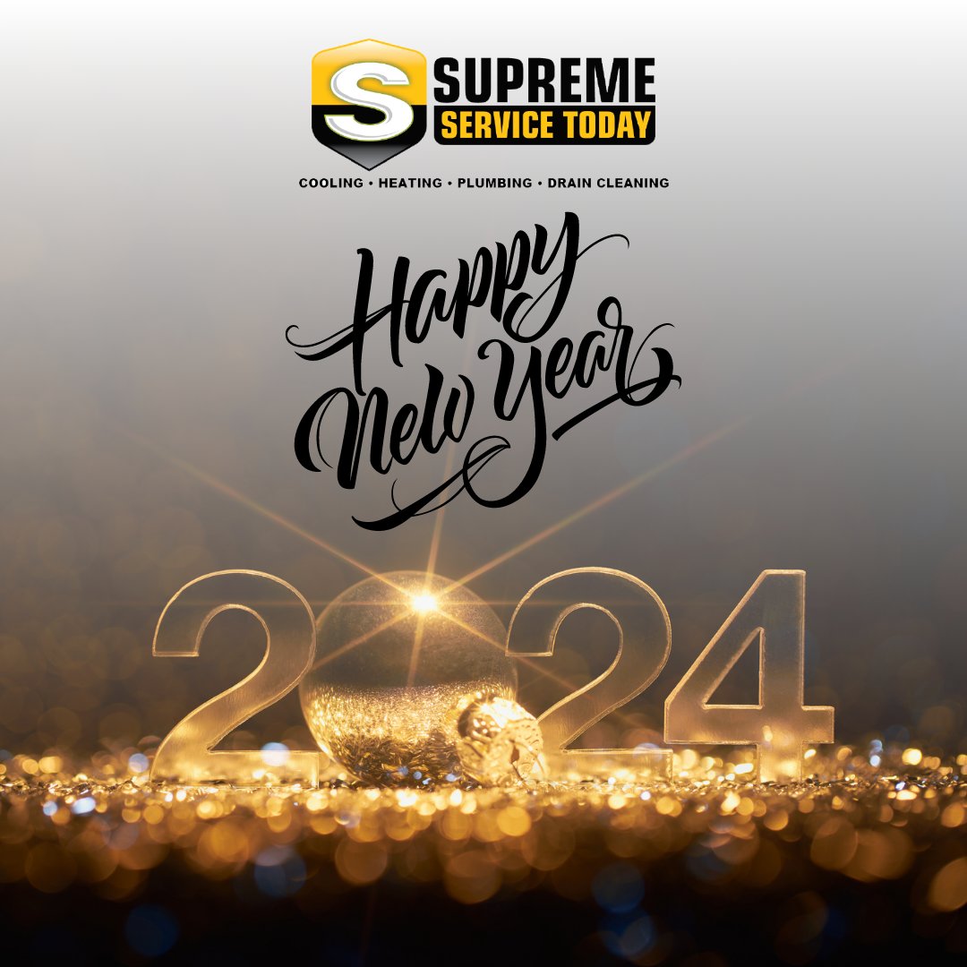 New Year's Resolution: Keep the warmth flowing, the cool air breezing through, and your plumbing trouble-free! Cheers to another year of comfort and happiness. Happy New Year from your HVAC & Plumbing heroes at Supreme ServiceToday! 🥳🌟

#NewYearNewComfort #CheersToCozyDays