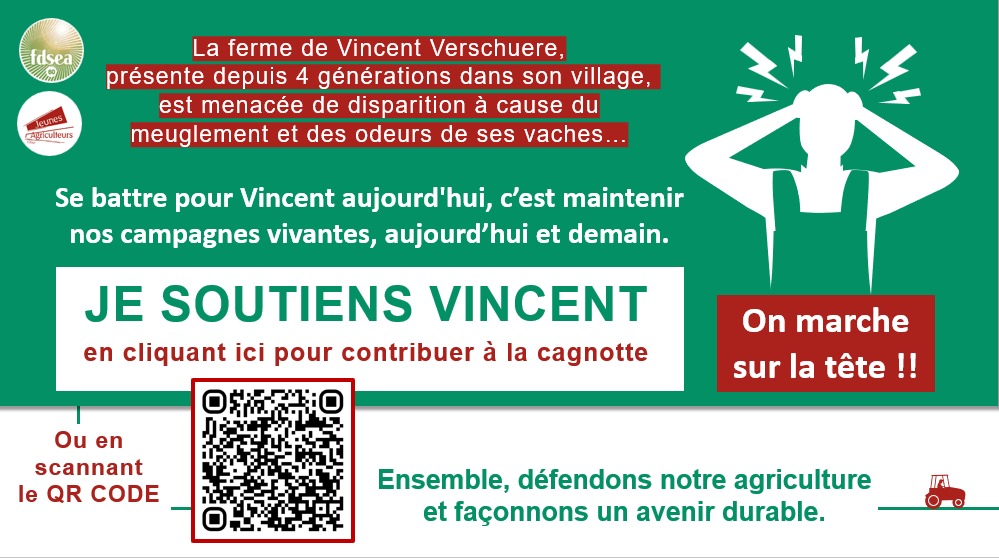 💪La <a href="/FNSEA/">La FNSEA</a> est solidaire de l’initiative de la <a href="/FDSEAOise/">Fdsea60</a> en soutien à Vincent dont la <a href="/FermeVerschuere/">Sauvons la ferme Verschuere</a>  est menacée de disparition. + que jamais la #PPLTAV est une nécessité pour protéger nos exploitations. #onmarchesurlatete gofundme.com/f/soutenir-vin…