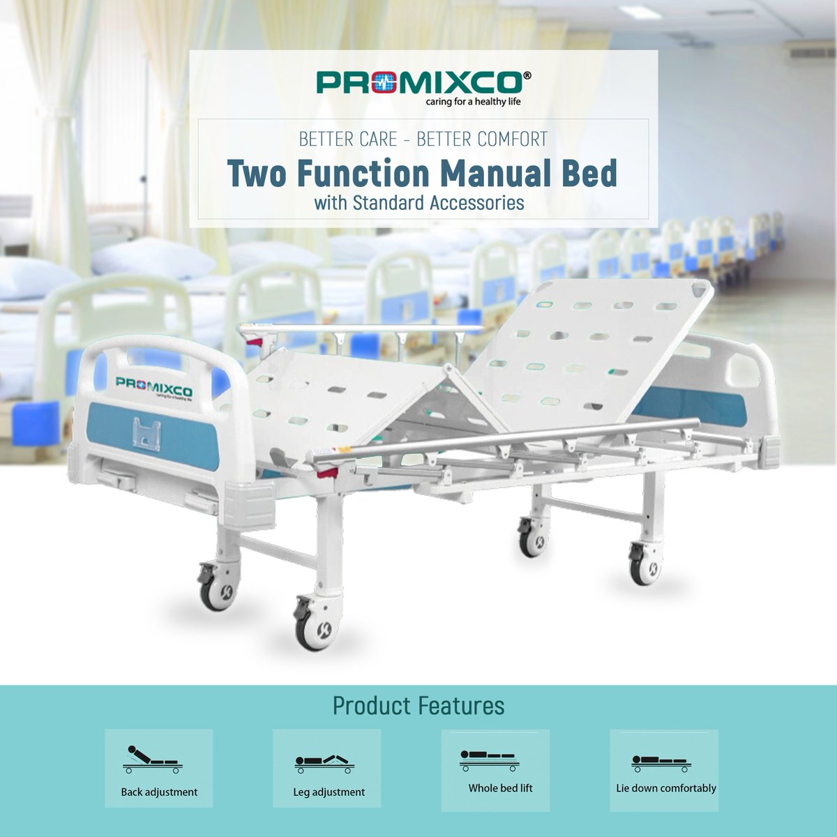 Two-Function Manual Hospital Bed

✅ Adjustable Height
✅ Collapsible cranks.
✅ ABS plastic head & leg panel.
✅ 100mm diameter noiseless luxurious silent castors with individual braking systems.

#Hospitalbed  #Promixco