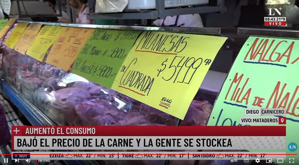 La Carne está bajando porque no estan vendiendo.
Si, el peceto que salía a $ 12.000 pesos lo bajaron a $ 7000 pesos.

Oferta y demanda.
En 10 días Milei esta transformando el país y todavia ni arrancó!
Retuitea!